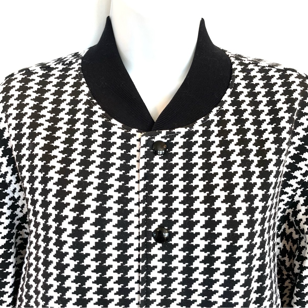 American Apparel Houndstooth Jersey Knit Bomber Jacket Size Unisex Mens XS - Picture 3 of 7